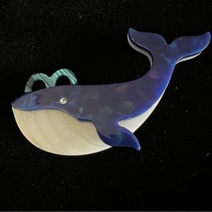 Layered Acrylic Blue Whale Brooch